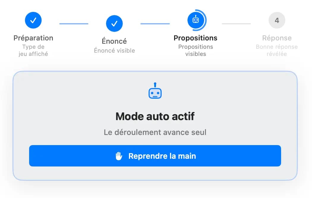 Commandes du mode automatique de BlindSet Studio.